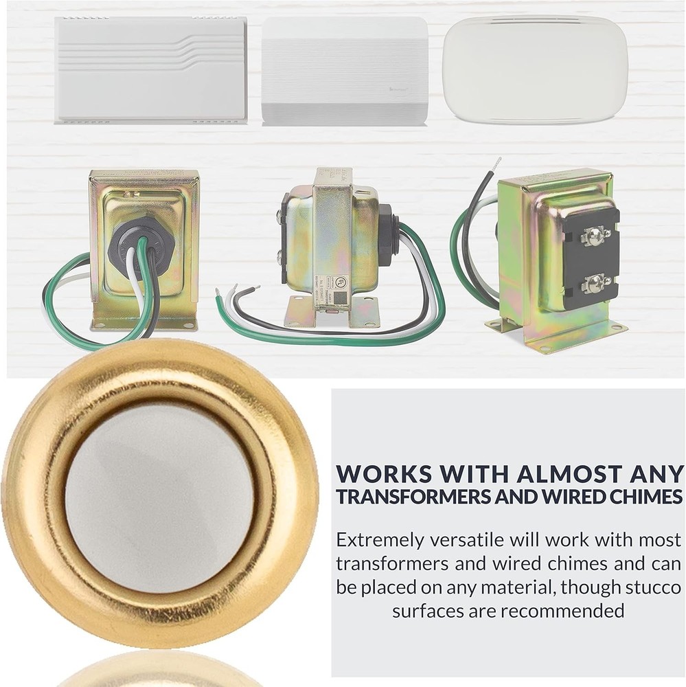 Compact 1-Pack Brass Doorbell Push Button – Simple Installation, Unlighted