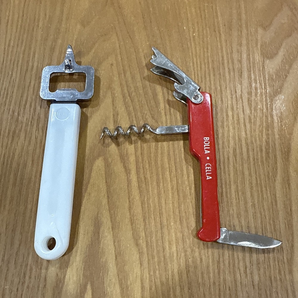 Pair vintage bottle opener corkscrew from Italy