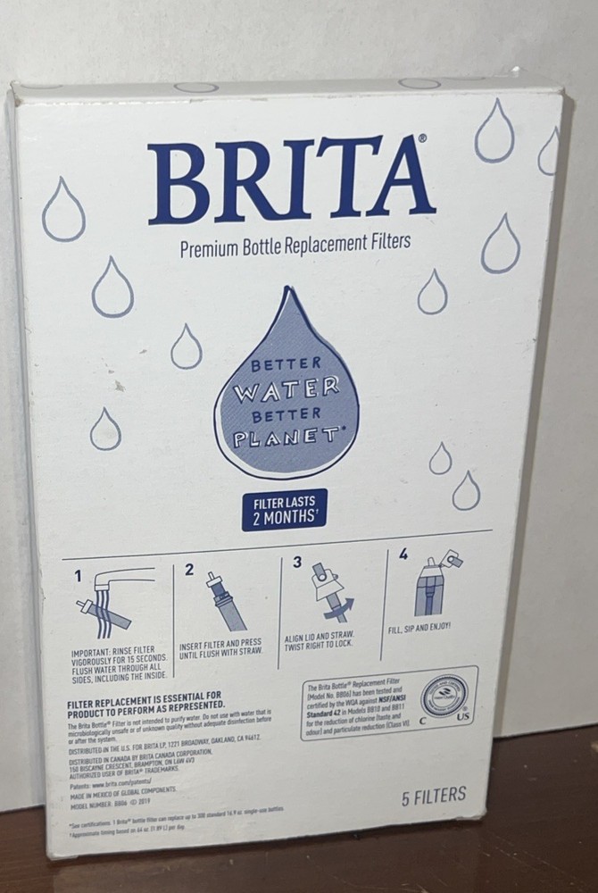 Brita Refillable Filter Refill 5-Pack for Bottles - Sealed Packs! For BOTTLES