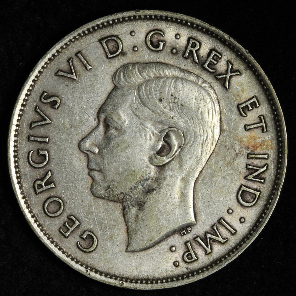 1938 Canada SILVER Fifty Cent Piece E384 KQNE
