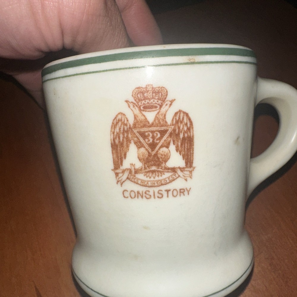 Carr China Mug MASONIC CONSISTORY   Double Headed Eagle restaurant style thick