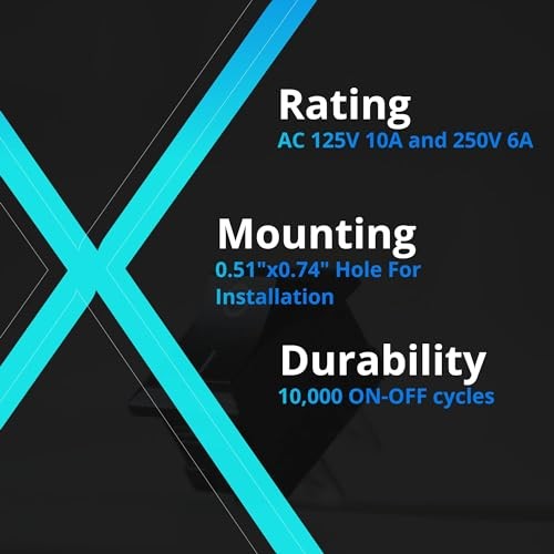 5Pcs Rocker Switch with On/Off Functionality, 2 Pin Position Snap, Suitable