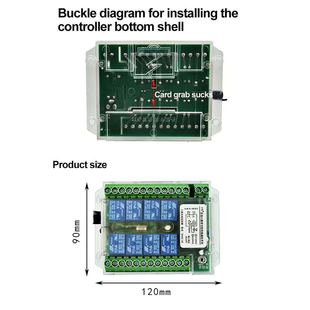 Power Supply 8 Channel Wireless RF433MHz Remote Control Switch Relay Module