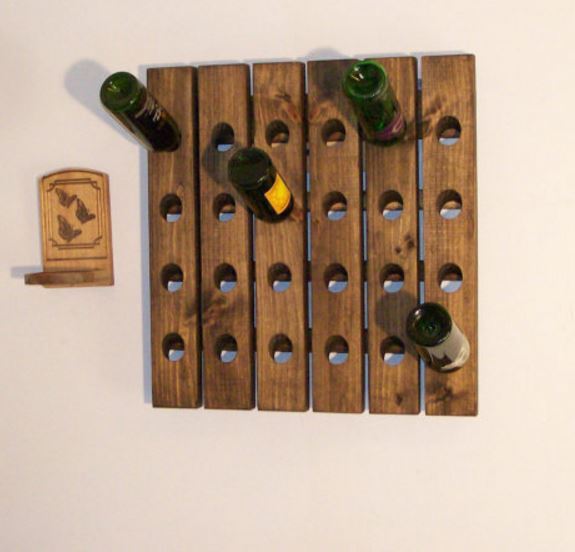 Wood Wine Riddling Rack 24 Bottle