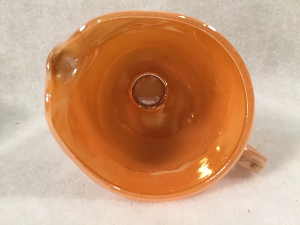 Fire King Peach Luster LAUREL LEAF Cream & Sugar