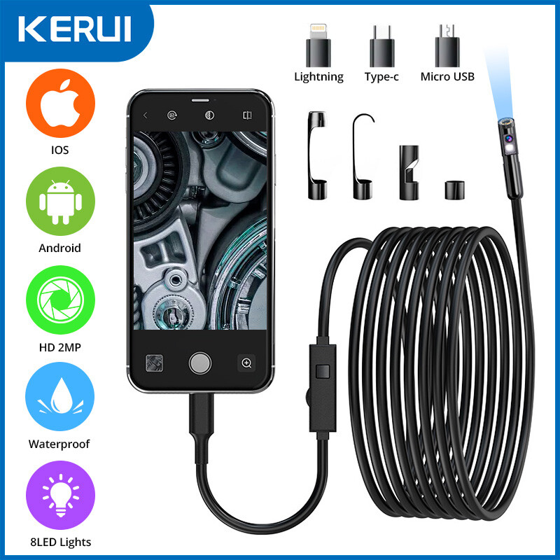2MP Single/Dual Lens Waterproof Endoscope Camera Borescope for Iphone Android US