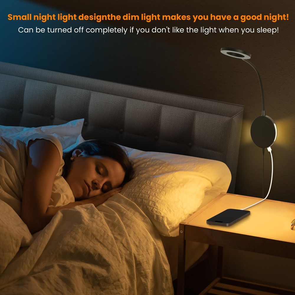 Wall Mounted Reading Lightbedside Headboard Lights With 5 Color Temperature &5 D