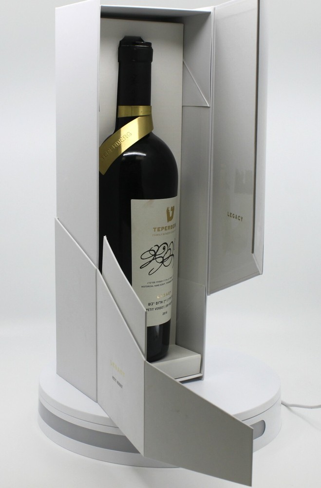 Teperberg Legacy Petite Sirah Wine Empty Bottle & Case for Bar Display