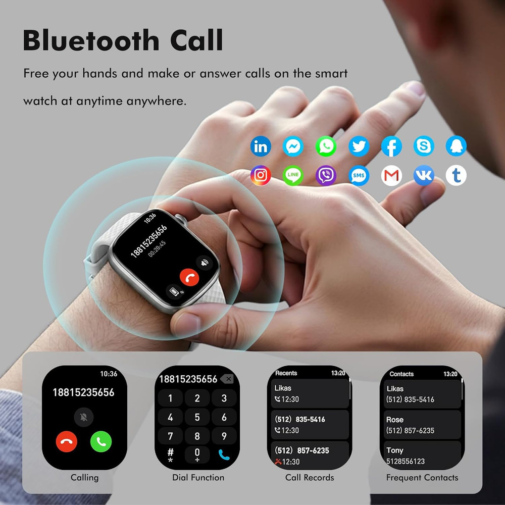 Smart Watch for Women Men - (Answer/Make Calls) Compatible with Ios/Android Phon