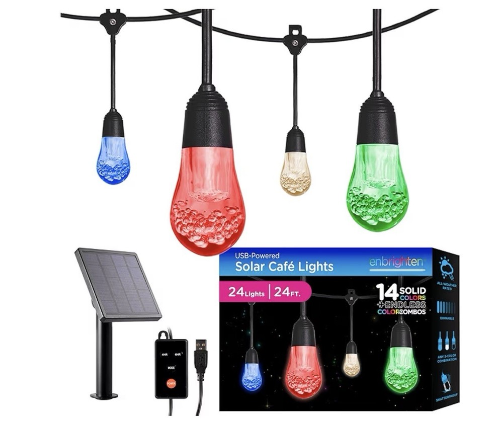 Enbrighten USB Color Changing Solar String Lights. 24 Bulbs