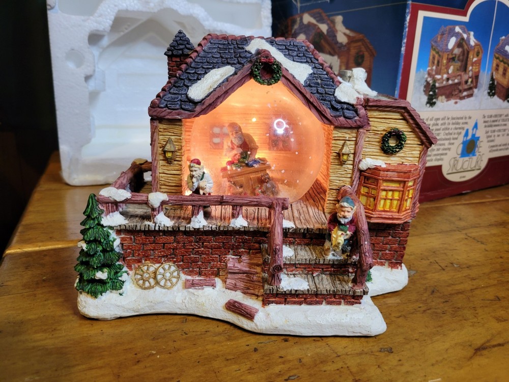 Globe Structure Christmas Snow Globe Santa’s Workshop - Working Light