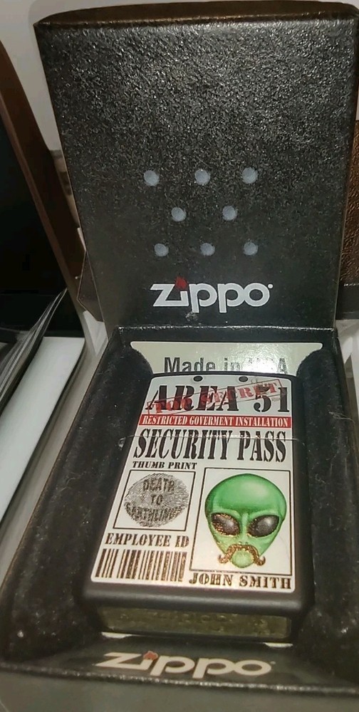 New Zippo Area 51 Security Pass Lighter