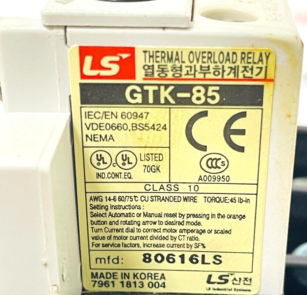 LS GTK-85 Thermal Overload Relay