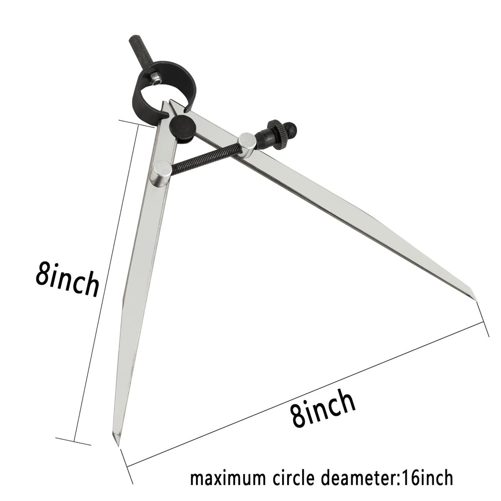 Professional Metal Compass Set, 8 Inch Adjustable Divider Leather Compass