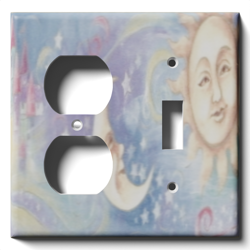 SnazzySwitch Sun And Moon Decorative Light Switch Plate Cover