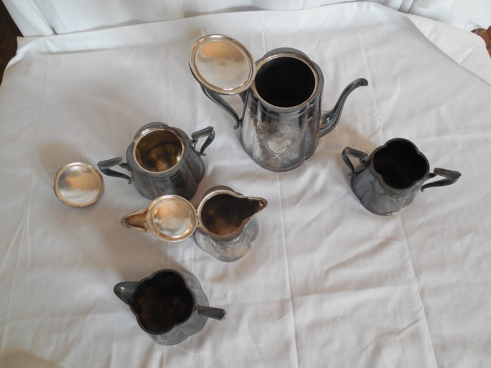 Vintage Knickerbocker silver tea set 5pc #2605