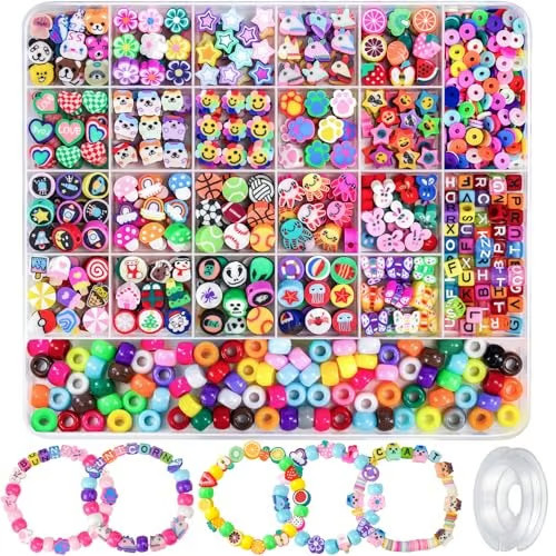 200 Pcs Polymer Clay Beads Bracelet Making Kit