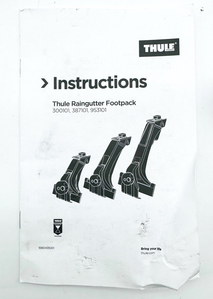 Thule Rapid Gutter High Foot Pack (4-Pack) - (Model 387101) MISSING 1 PART READ
