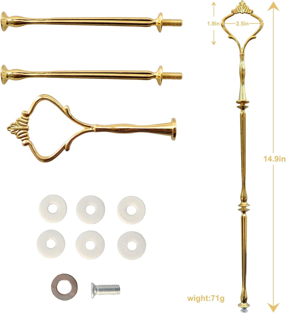 3 Tier Tiered Tray Hardware Kits Fruit Cake Plate Handle Fitting Hardware Rod De