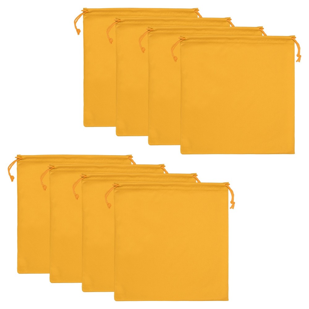 Ski Goggle Bag, 8 Pcs Soft Microfiber Drawstring Pouch, 15cmx15cm, Orange