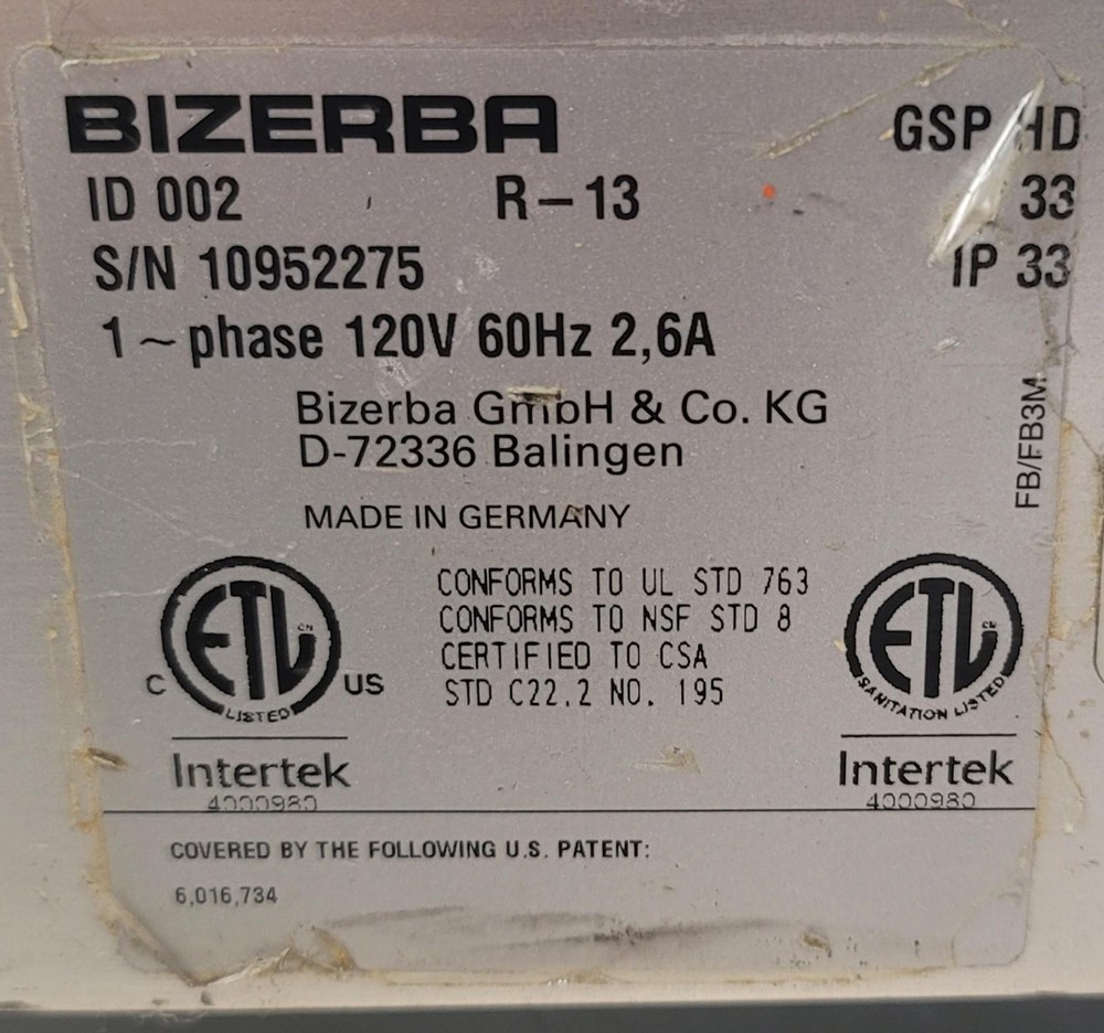 BIZERBA GSP HD 33 AUTOMATIC MEAT SLICER
