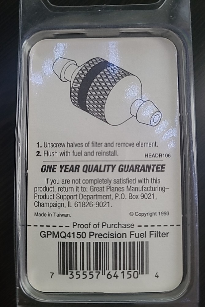 Great Planes Precision Fuel Filter GPMQ4150