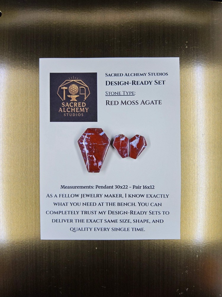 Coffin Shape - Red Moss Agate - Design-Ready Set