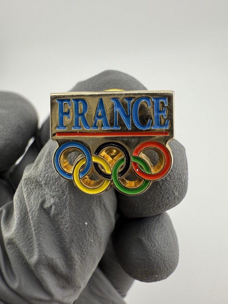 France Olympic Interlocking Rings Enamel Lapel Pin