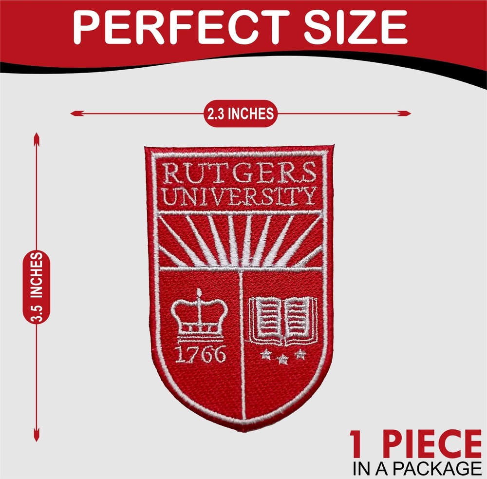 Rutgers University Logo Iron On Patch - Sew Patch - Embroidered Patch 2.3"x3.5"