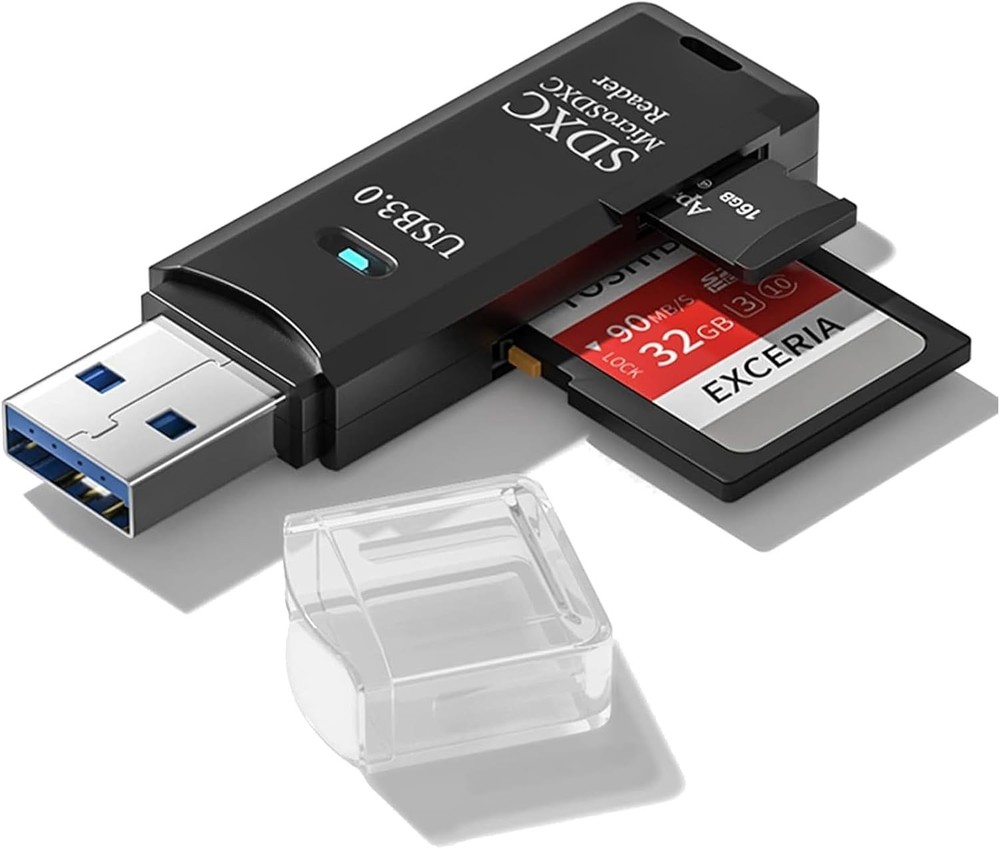 Effortless File Transfers: USB 3.0 5Gbps Micro SD Card Reader with Dual Slots
