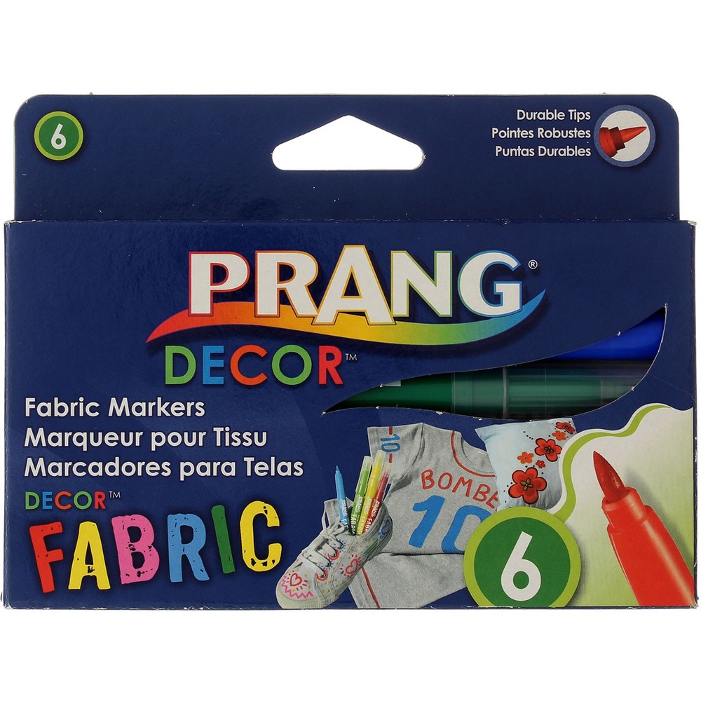 3 Pack Prang Decor Permanent Fabric Markers, Assorted Colors, 6 Ct