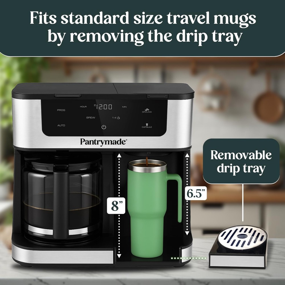 Deluxe 12-Cup Coffee Maker & Single Serve Brewer Programmable K-Cup Compatible