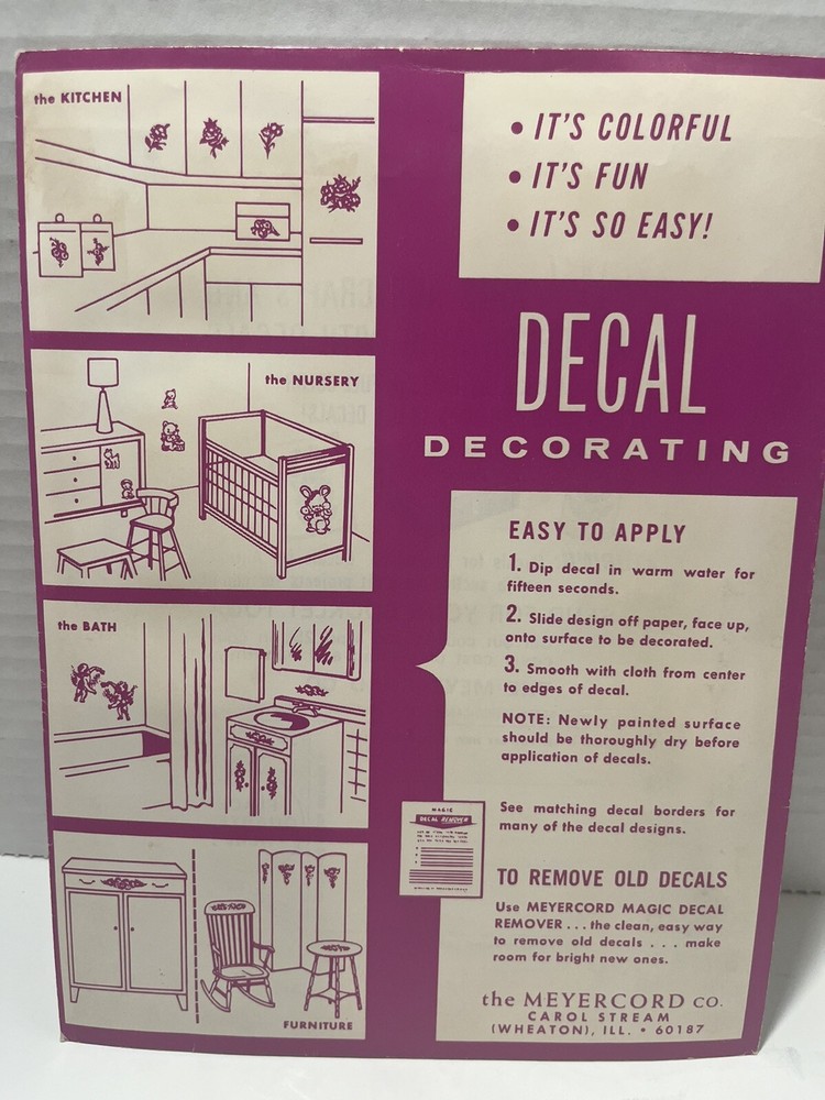 Vintage Meyercord Decal Transfer Pattern Kitchen Labels # 1528E