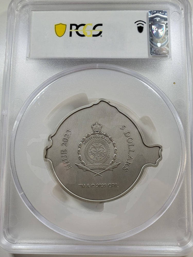 2023 Niue Ghostbusters Logo Shaped 2 oz Silver Ghost Trap Box PCGS MS68