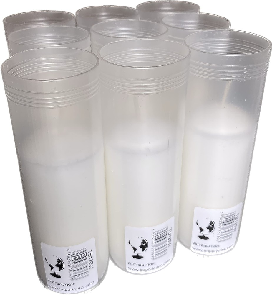 6" Tall Pillar Replaceable Cemetery Candle Inserts Pack of 9