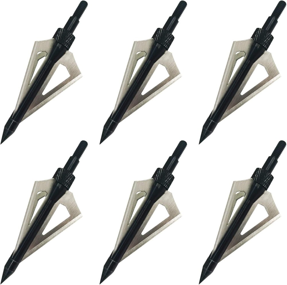 16Pcs 100Grain 3Blade Hunting Archery Broadhead Compound Bow Fixed Arrowhead Tip
