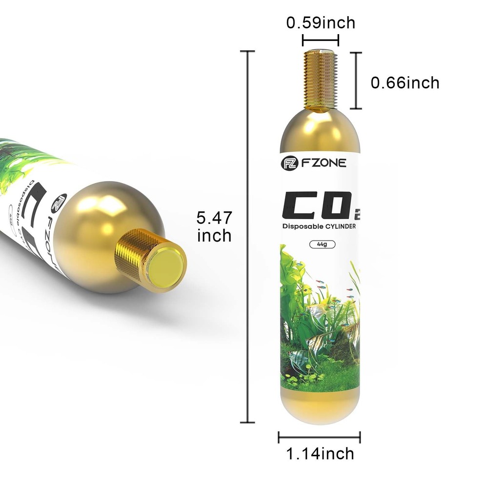 FZONE 45g Disposable CO2 Cartridges with 5/8 Threaded Interfaces silver