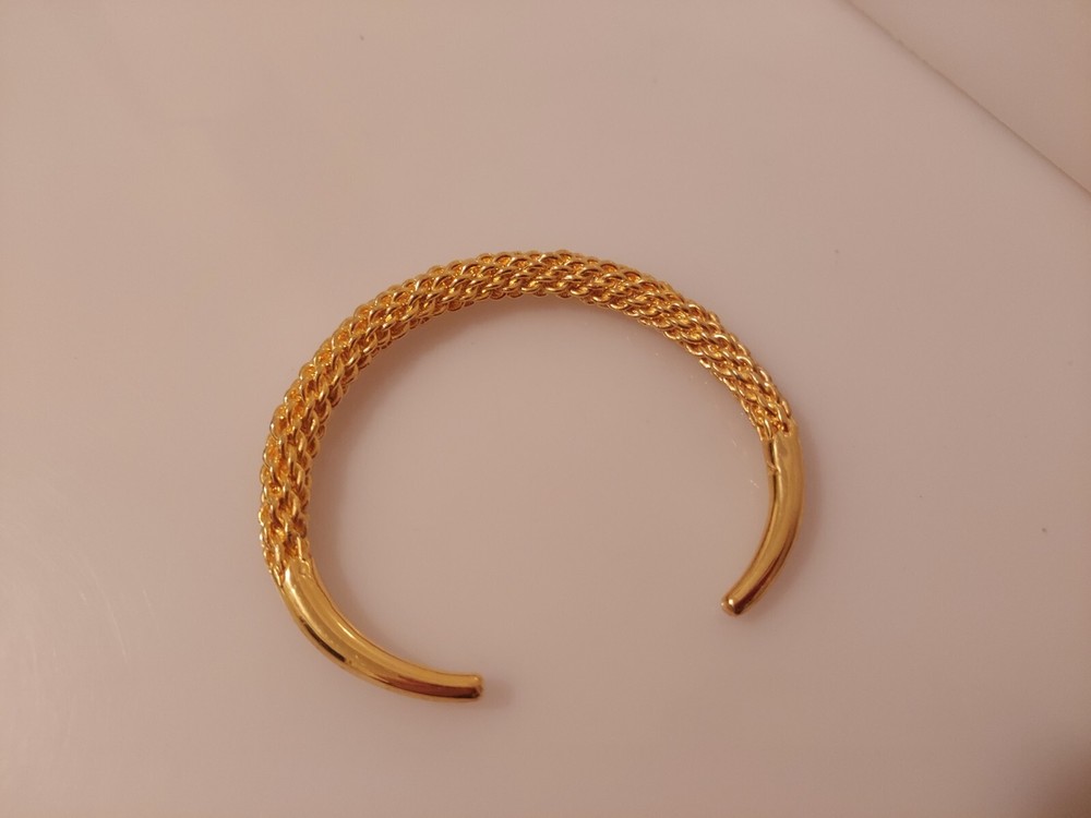 deep yellow cuff bracelet woven design