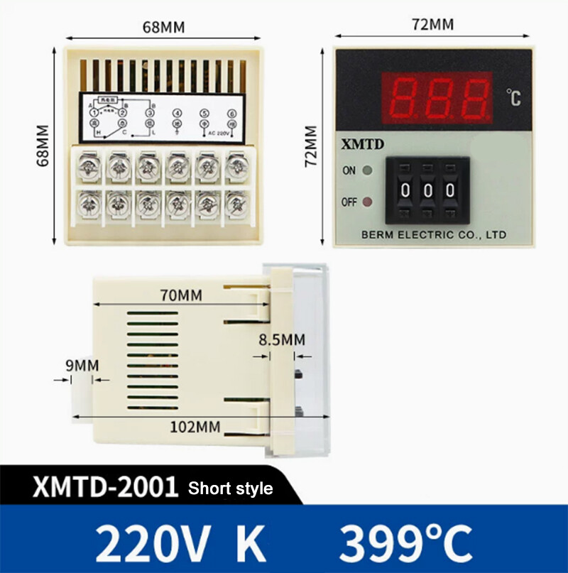 XMTD-2001/2002 Digital Temperature Controller 220V380V E/K-Type PT100 CU50 Type