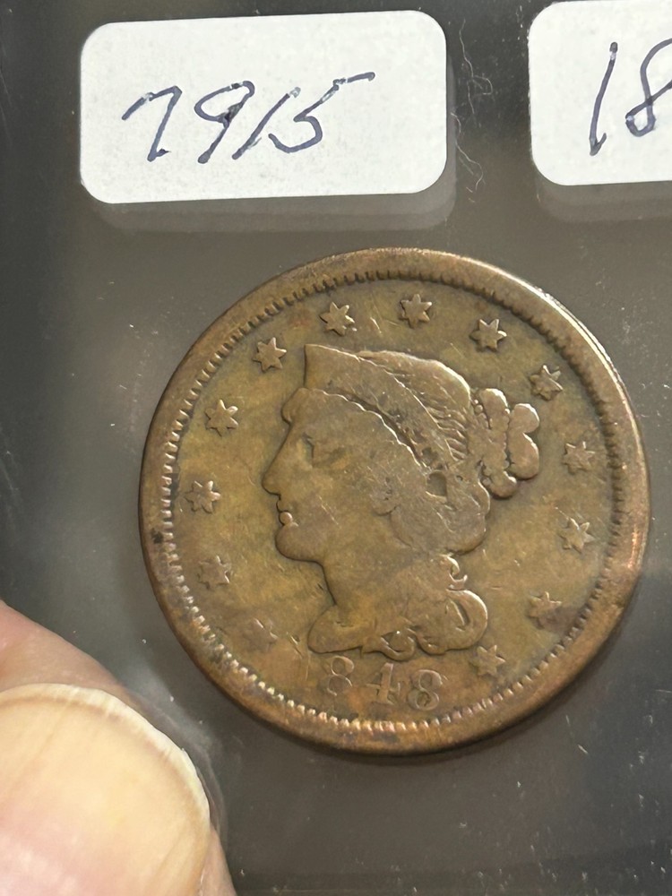 1848 BRAIDED HAIR LARGE CENT