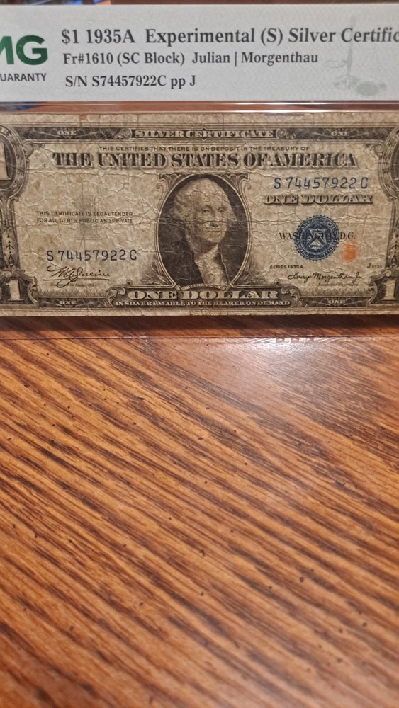 1935 $1 Experimental Silver Certificate Pmg CHOICE FINE