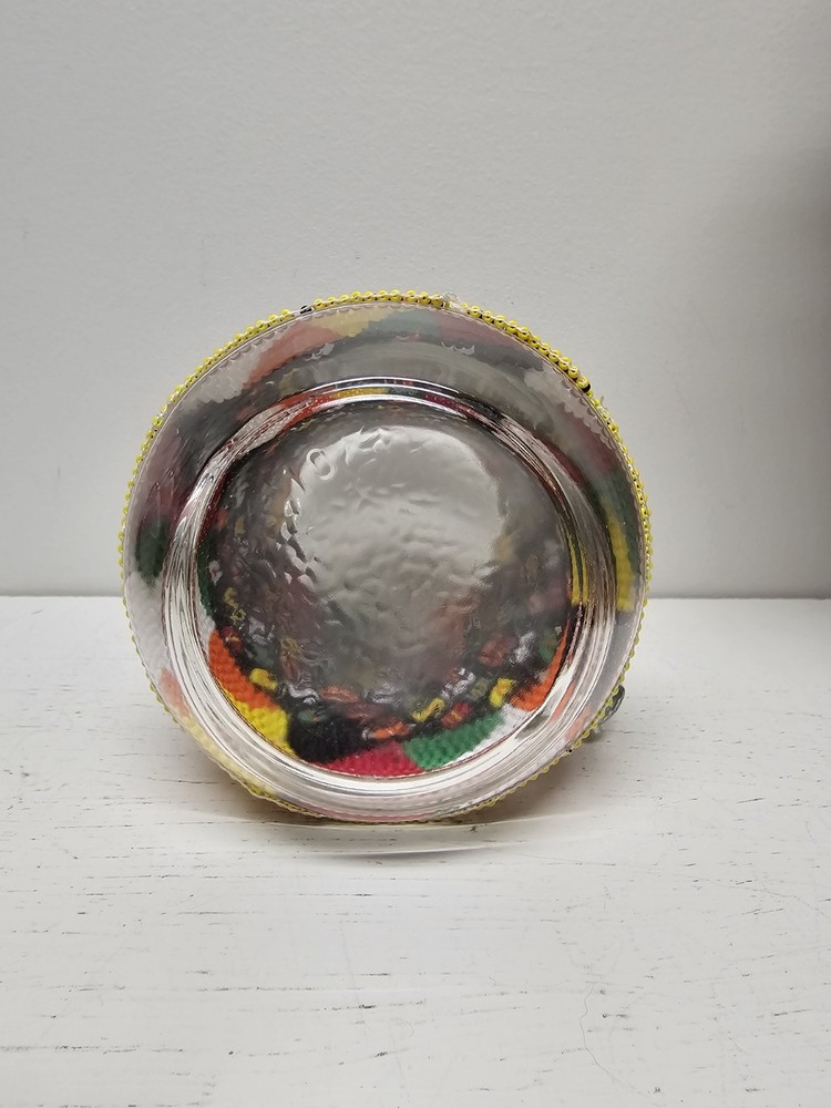Clear Pitcher With Colorful Multicolored Bead Work