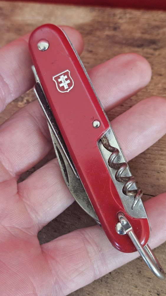 Colonial Multi Tool 1 Blade Red Handle Folding Pocket Knife Prov. USA