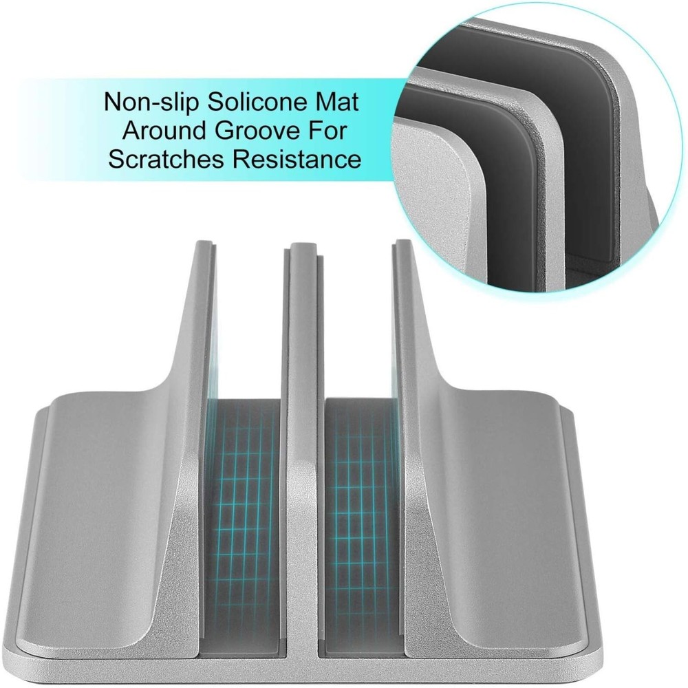 Universal Laptop Vertical Stand, Dual Desktop Stand Adjustable Note... Fast Ship