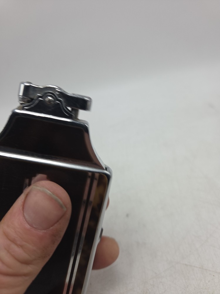 Ronson Art Deco Mastercase Cigarette Lighter Case Combo Chrome Tortoise Shell