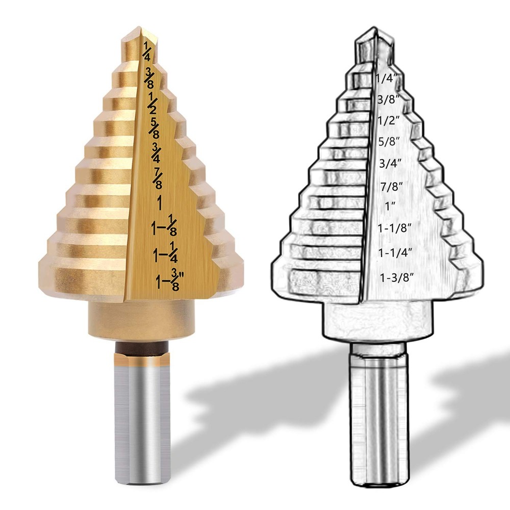 Titanium Step Drill Bit, Zhushan High Speed Steel 10 Steps