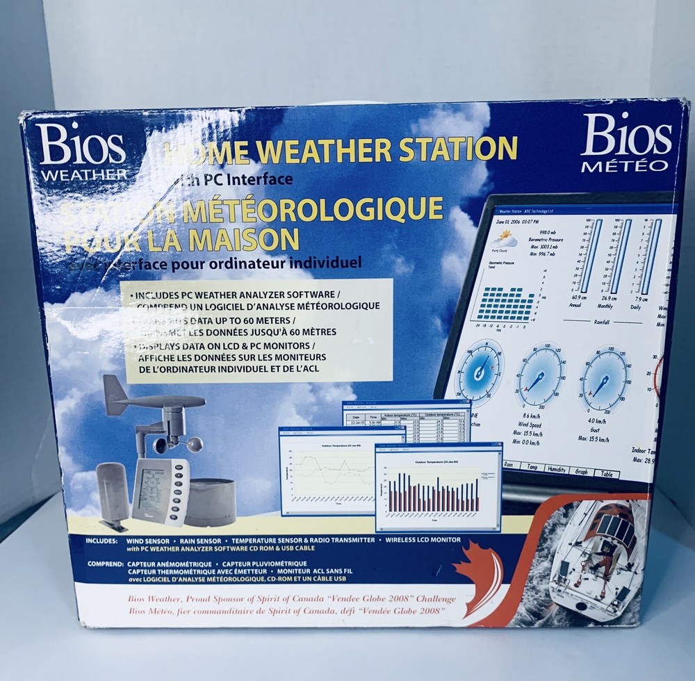 BIOS Home Weather  Station With PC Interface And Modems Wireless New Open box