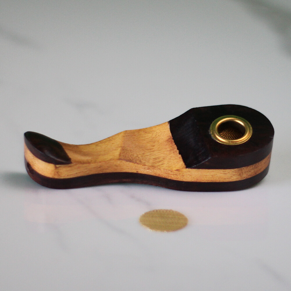 Mini 2 tone Hand Crafted Premium 3" Wood Smoking Pipe