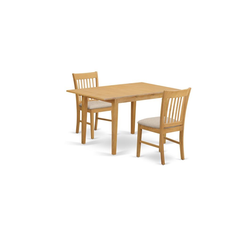 NOFK3-OAK-C 3 Pc Kitchen nook Dining set - small Kitchen Table and 2 Kitchen...
