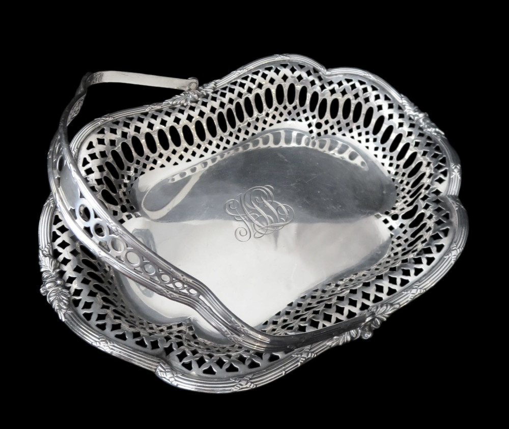 TIFFANY Sterling BASKET Swing HANDLE Antique